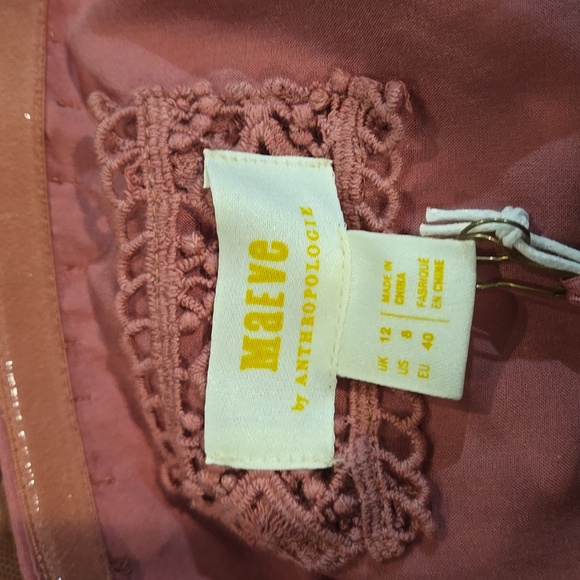 Anthropologie x Maeve Tiered Strapless Tulle Mini Dress in Baked Pink Size 8 - Picture 7 of 10